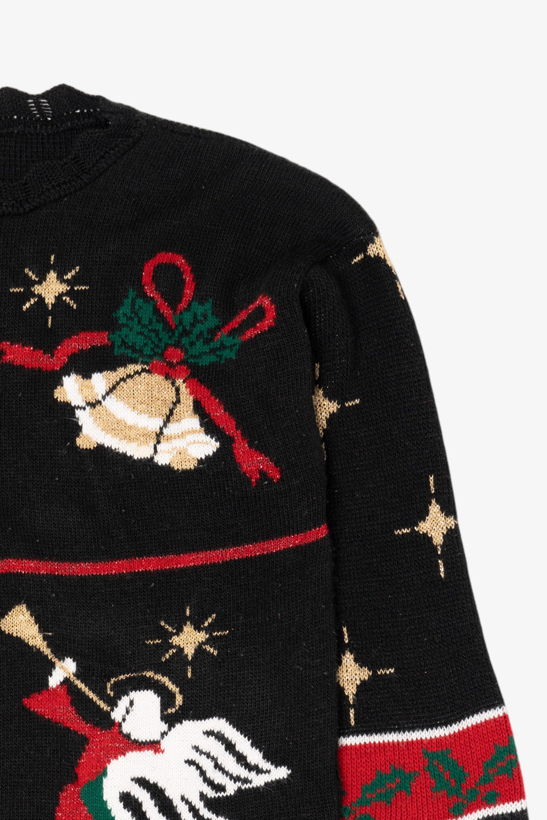 Vintage Black Holiday Time Ugly Christmas Pullover (1980s)