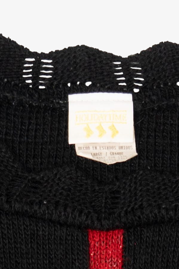 Vintage Black Holiday Time Ugly Christmas Pullover (1980s)