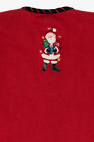 Vintage Red Studio Work Santas Ugly Christmas Cardigan (1990s)