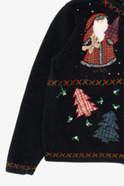 Vintage Black All Points Santa Fireplace Ugly Christmas Cardigan (1990s)