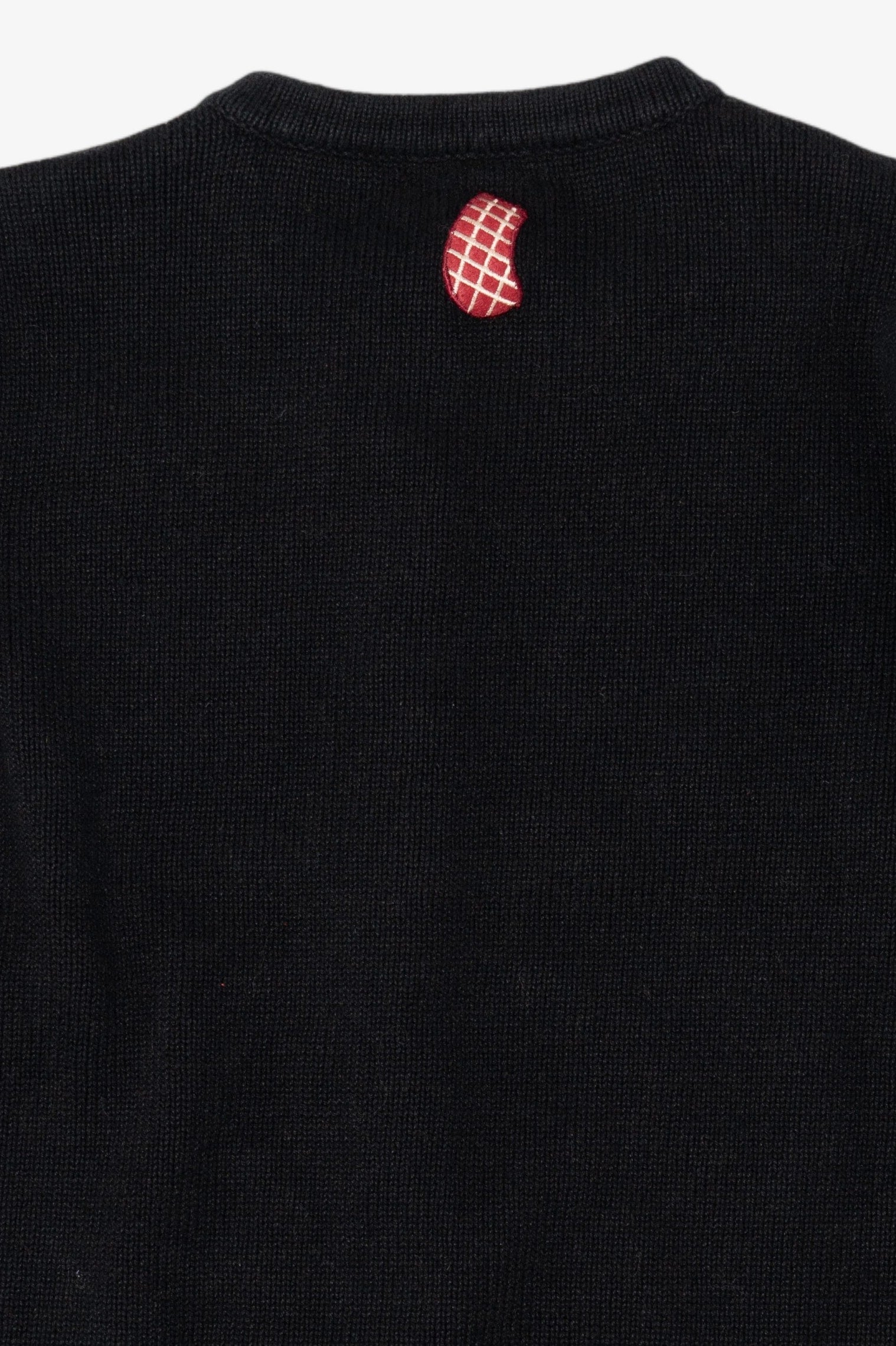 Vintage Black All Points Santa Fireplace Ugly Christmas Cardigan (1990s)