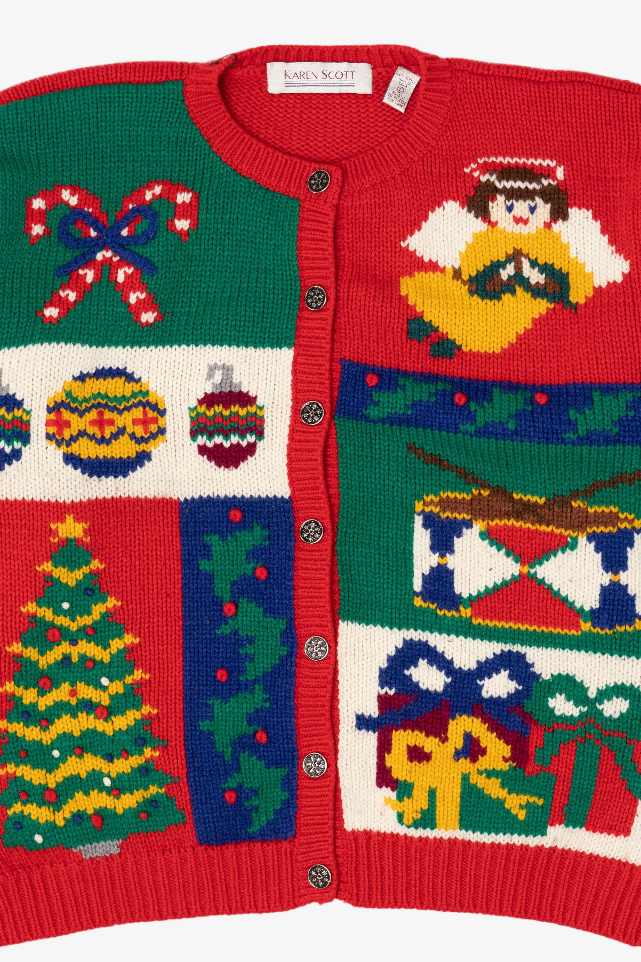Vintage Red Karen Scott Ugly Christmas Cardigan (1990s)