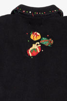 Vintage Black Tiara Santa With Presents Ugly Christmas Sweater (2000s)