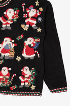 Vintage Black Heirloom Collectibles Santas Ugly Christmas Cardigan (1990s)