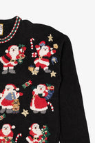 Vintage Black Heirloom Collectibles Santas Ugly Christmas Cardigan (1990s)