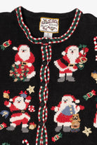 Vintage Black Heirloom Collectibles Santas Ugly Christmas Cardigan (1990s)