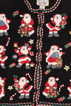 Vintage Black Heirloom Collectibles Santas Ugly Christmas Cardigan (1990s)