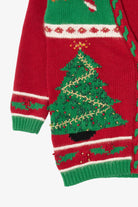 Vintage Hand Knit Red Jennifer Moore Ugly Christmas Cardigan (1990s)
