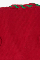 Vintage Hand Knit Red Jennifer Moore Ugly Christmas Cardigan (1990s)