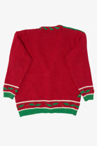 Vintage Hand Knit Red Jennifer Moore Ugly Christmas Cardigan (1990s)