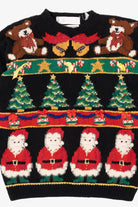 Vintage Hand Knit Black Contessa Viscont Ugly Christmas Pullover (1990s)