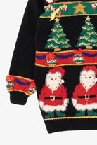 Vintage Hand Knit Black Contessa Viscont Ugly Christmas Pullover (1990s)