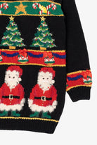 Vintage Hand Knit Black Contessa Viscont Ugly Christmas Pullover (1990s)
