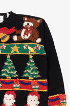 Vintage Hand Knit Black Contessa Viscont Ugly Christmas Pullover (1990s)