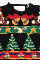 Vintage Hand Knit Black Contessa Viscont Ugly Christmas Pullover (1990s)