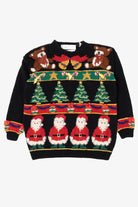 Vintage Hand Knit Black Contessa Viscont Ugly Christmas Pullover (1990s)