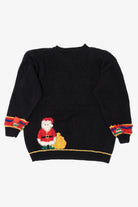 Vintage Hand Knit Black Contessa Viscont Ugly Christmas Pullover (1990s)