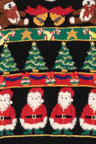 Vintage Hand Knit Black Contessa Viscont Ugly Christmas Pullover (1990s)