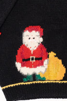 Vintage Hand Knit Black Contessa Viscont Ugly Christmas Pullover (1990s)