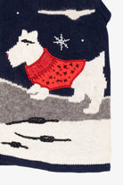Vintage Navy Blue Bobbie Brooks Dogs Ugly Christmas Vest (1990s)