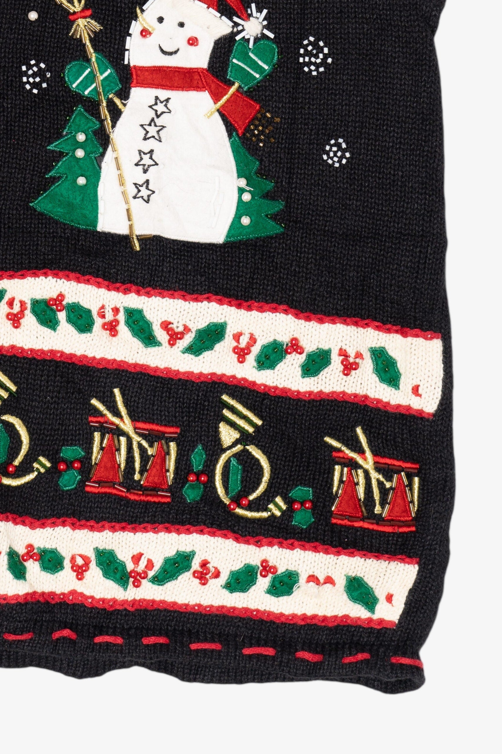 Vintage Black Bobbie Brooks Snowmen Ugly Christmas Vest (1990s)