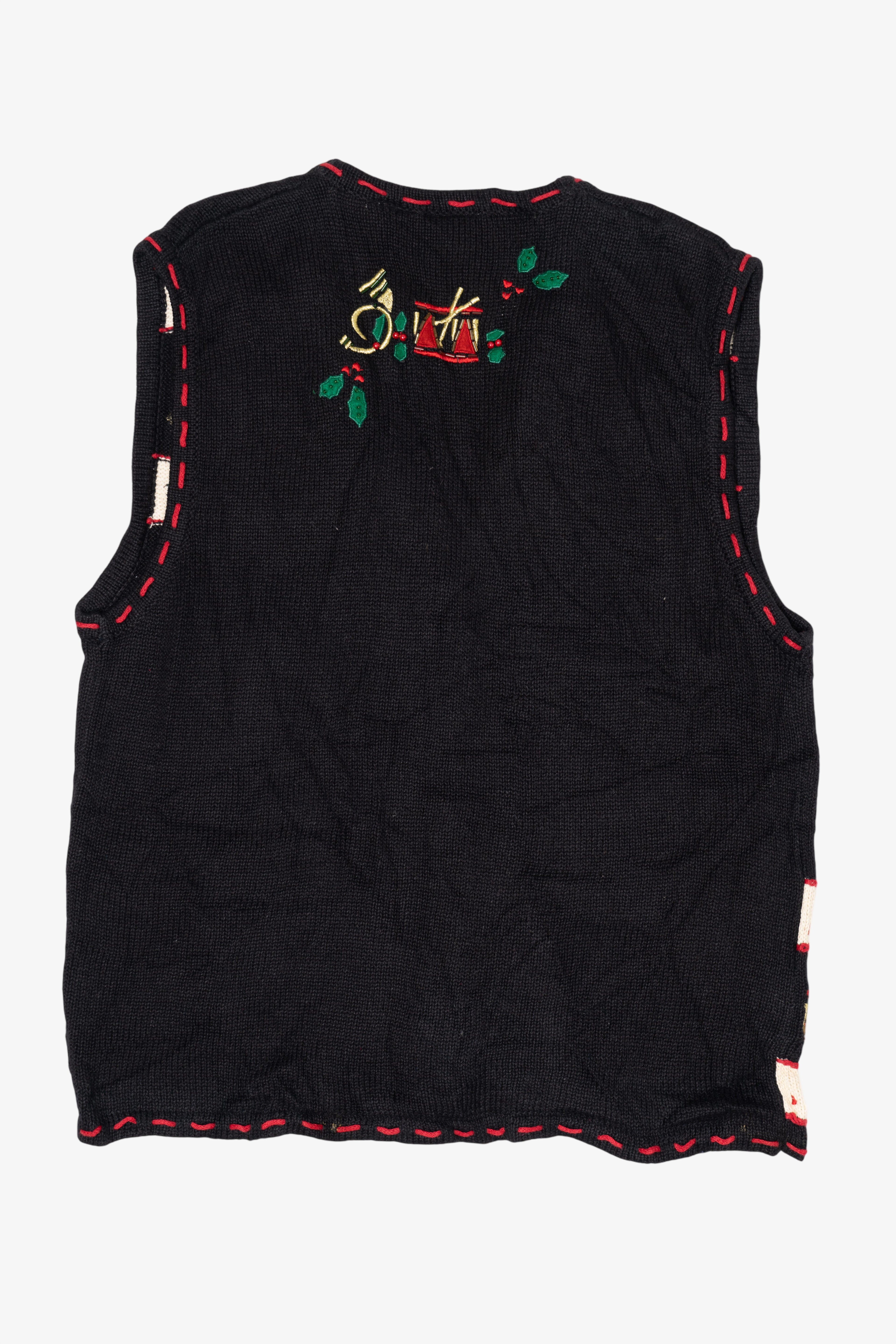 Vintage Black Bobbie Brooks Snowmen Ugly Christmas Vest (1990s)
