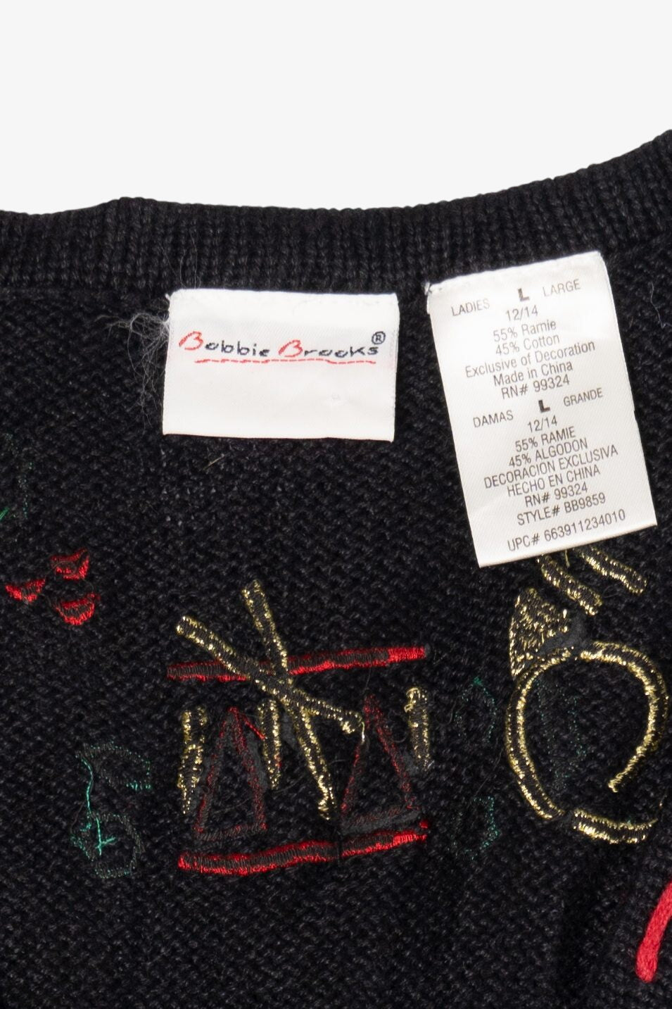 Vintage Black Bobbie Brooks Snowmen Ugly Christmas Vest (1990s)