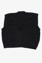Vintage Hand Knit Black Blair Boutique Wreaths Ugly Christmas Vest (1990s)