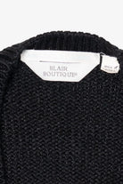 Vintage Hand Knit Black Blair Boutique Wreaths Ugly Christmas Vest (1990s)