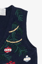 Vintage Navy Blue Capacity Teddy Bears Ugly Christmas Vest (1990s)