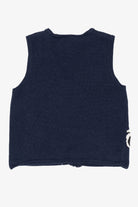 Vintage Navy Blue Capacity Teddy Bears Ugly Christmas Vest (1990s)