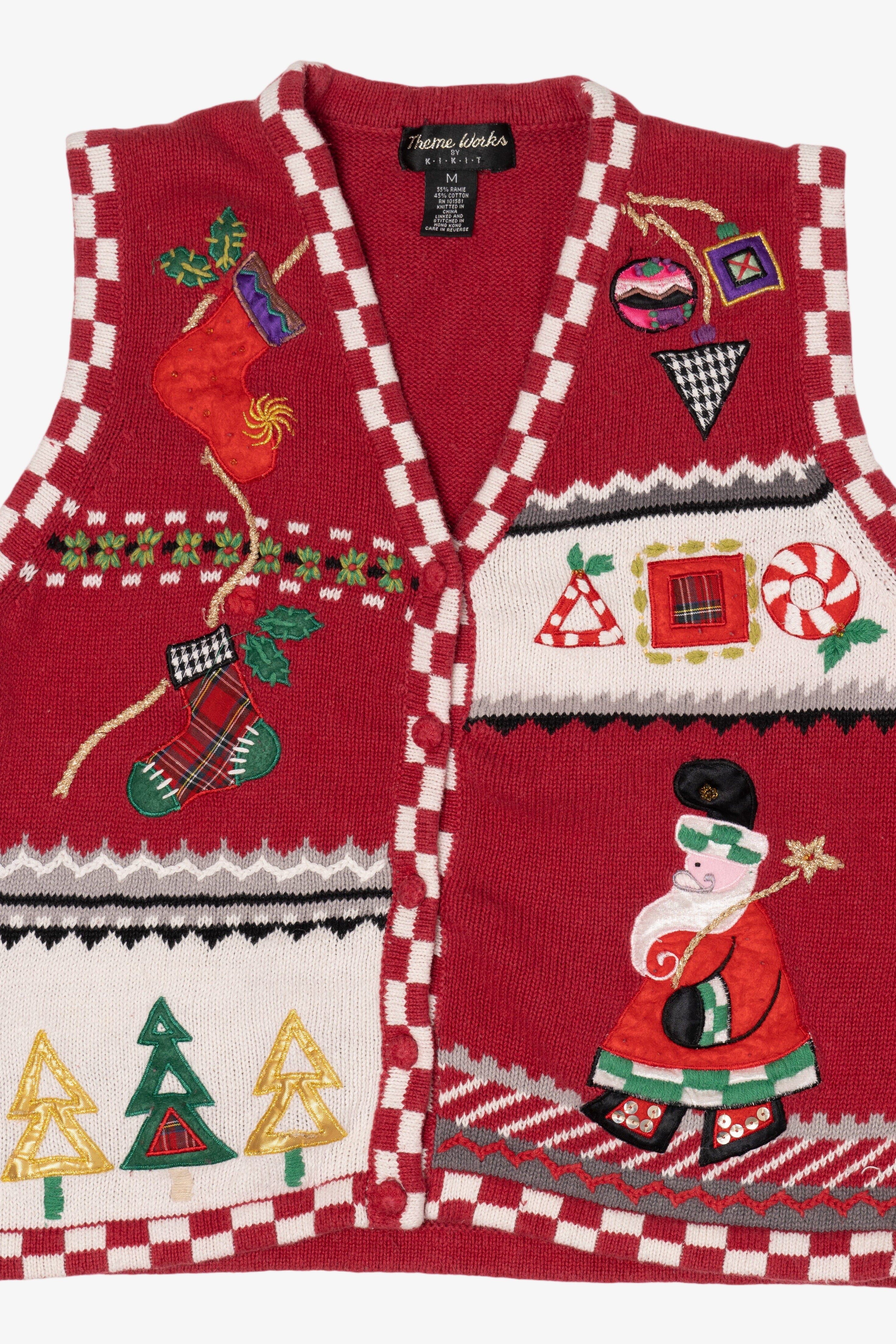 Vintage Red Theme Works Ugly Christmas Vest (1990s)
