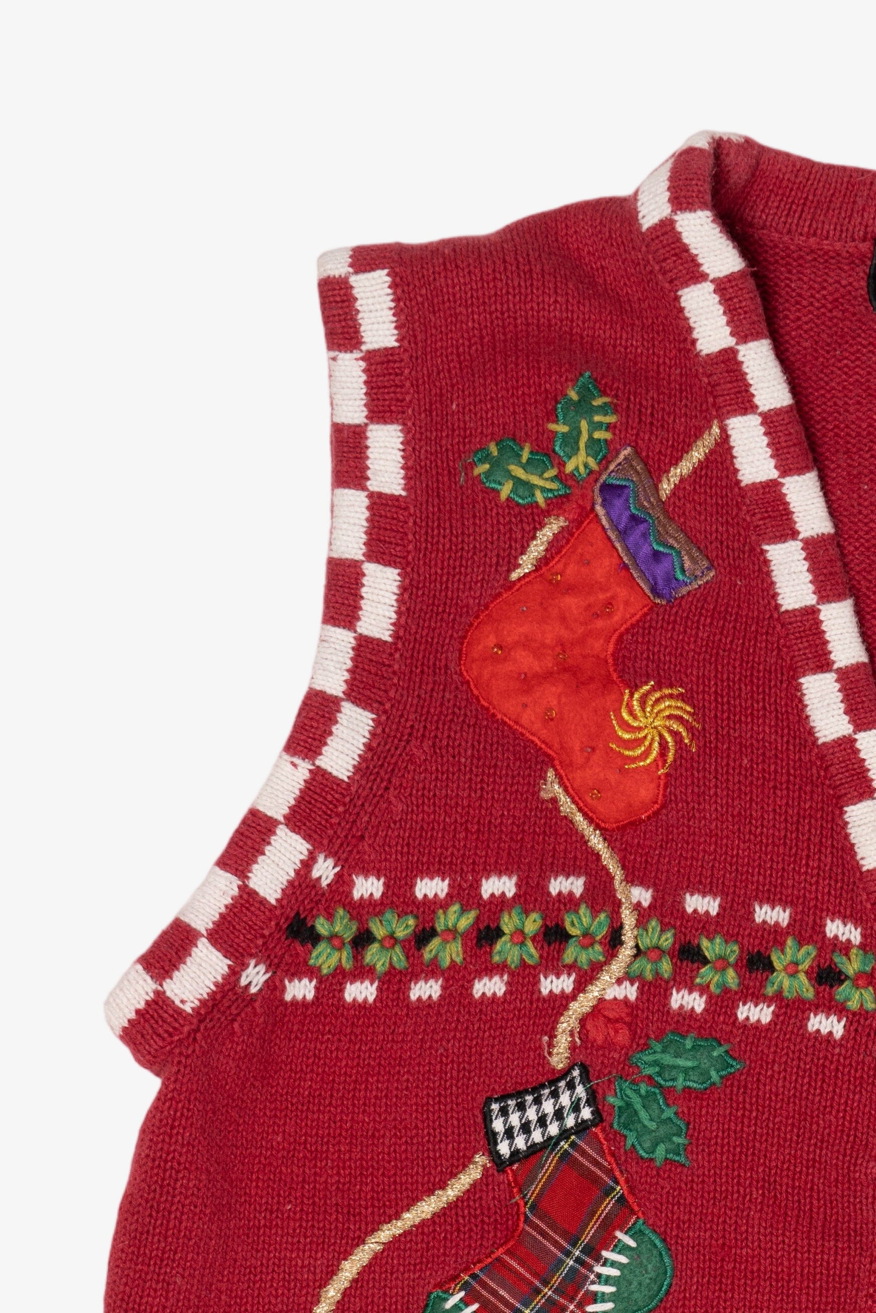 Vintage Red Theme Works Ugly Christmas Vest (1990s)