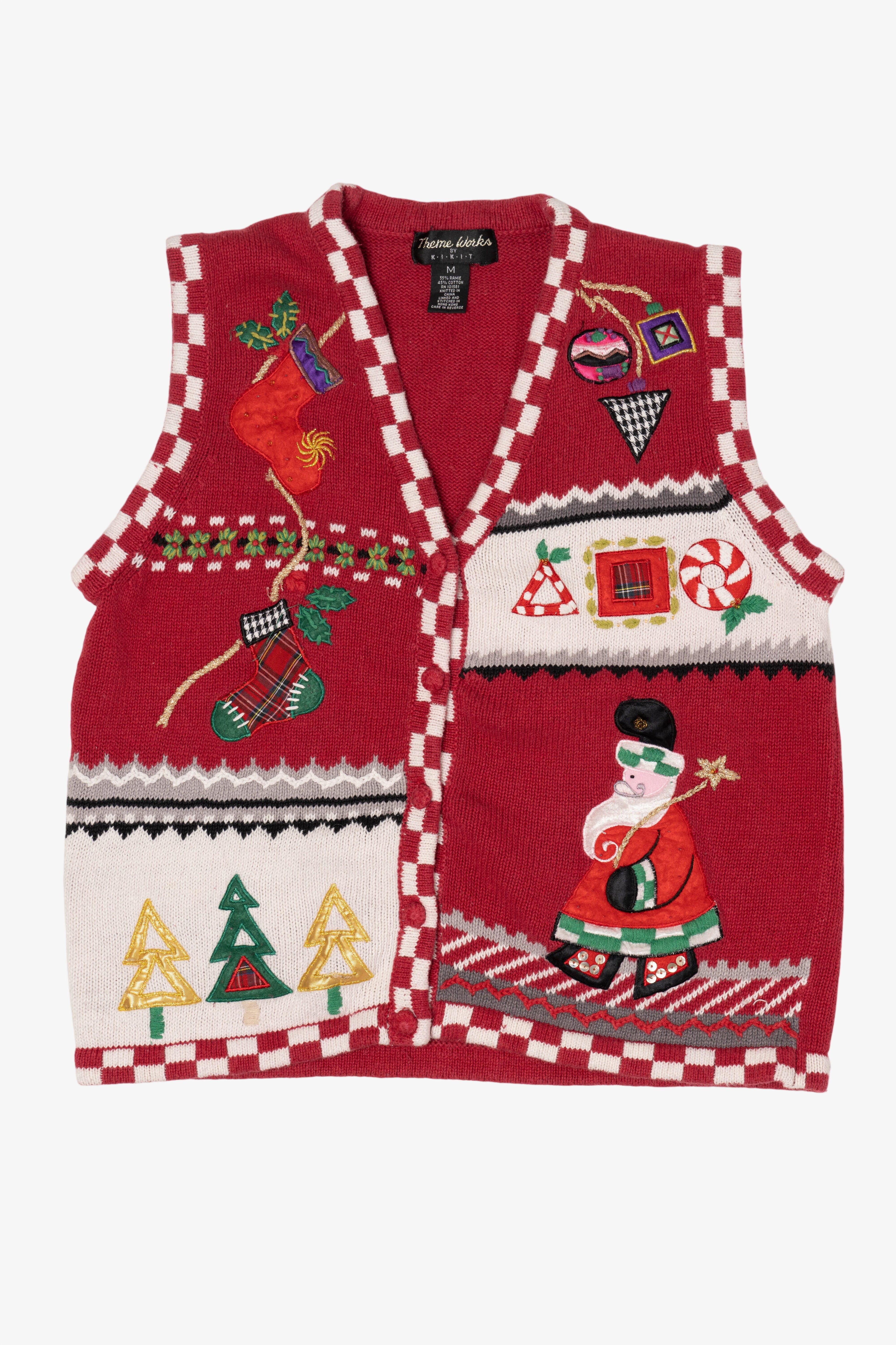 Vintage Red Theme Works Ugly Christmas Vest (1990s)