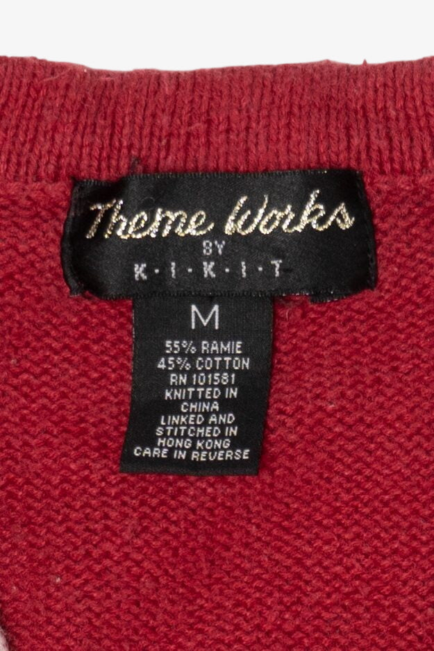 Vintage Red Theme Works Ugly Christmas Vest (1990s)