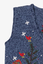 Vintage Blue Bobbie Brooks Snowmen Ugly Christmas Vest (1990s)