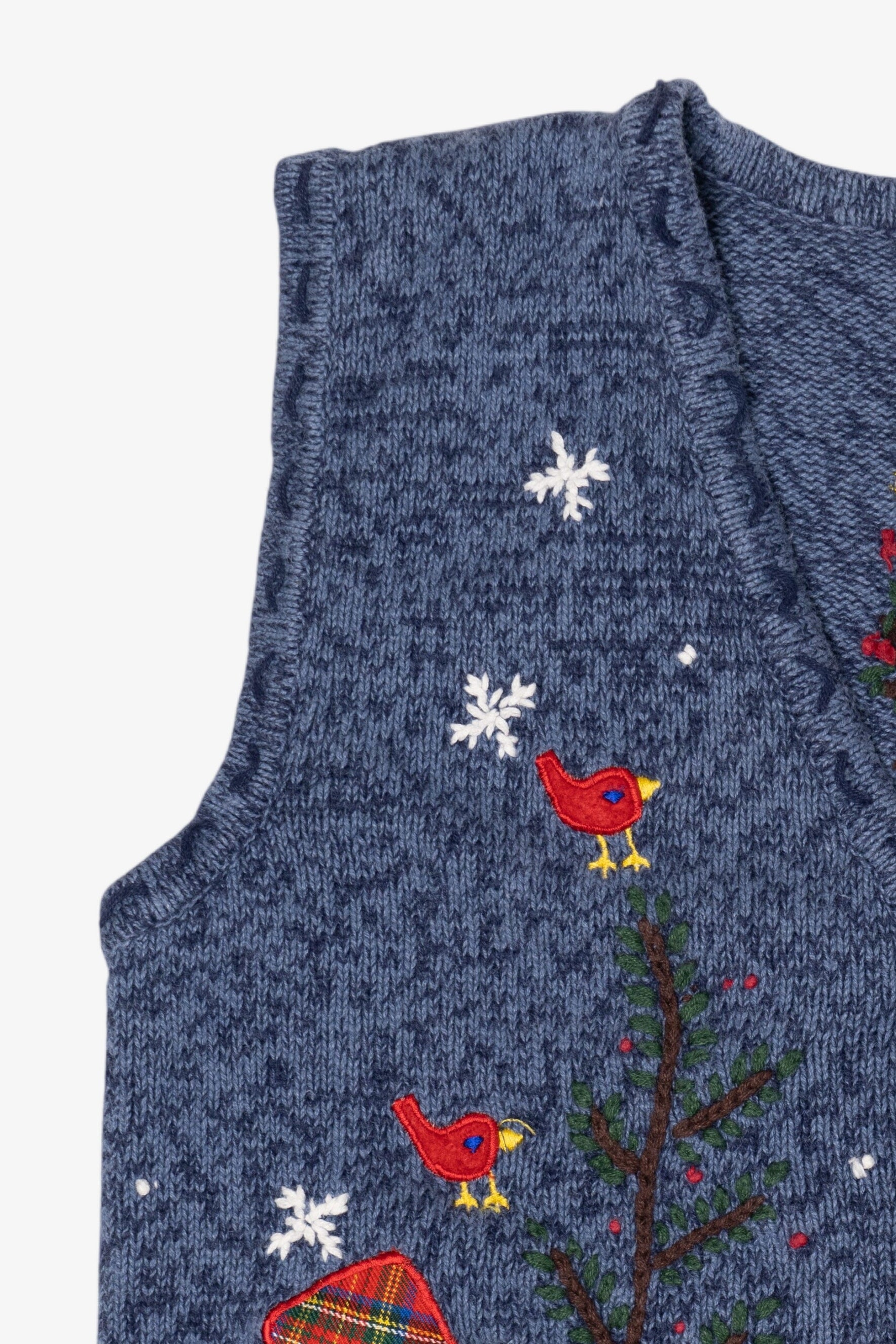 Vintage Blue Bobbie Brooks Snowmen Ugly Christmas Vest (1990s)