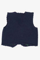Vintage Navy Blue Tiara International Cat Under Tree Ugly Christmas Vest (1990s)
