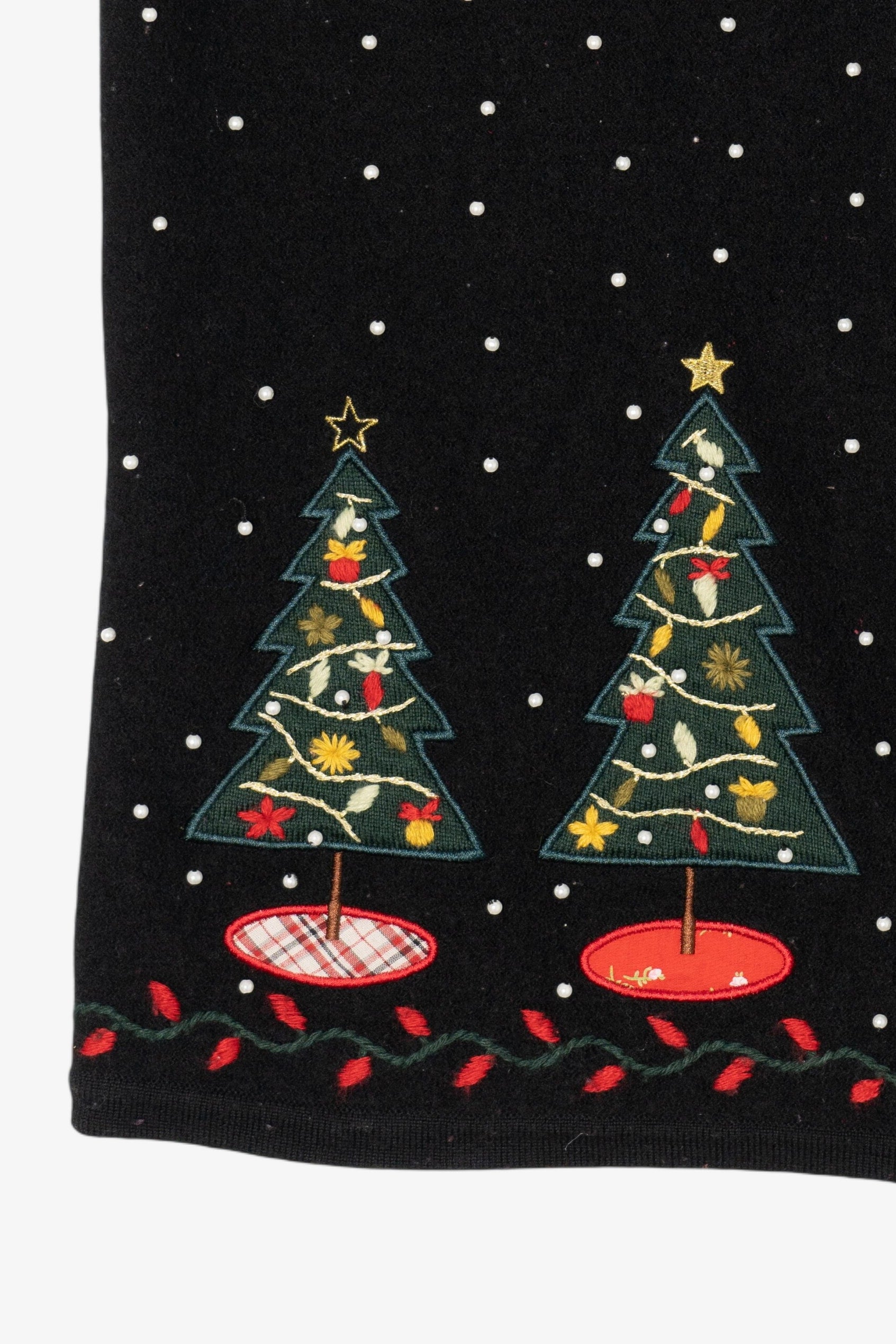 Vintage Black Charter Club Trees Ugly Christmas Vest (1990s)