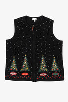 Vintage Black Charter Club Trees Ugly Christmas Vest (1990s)