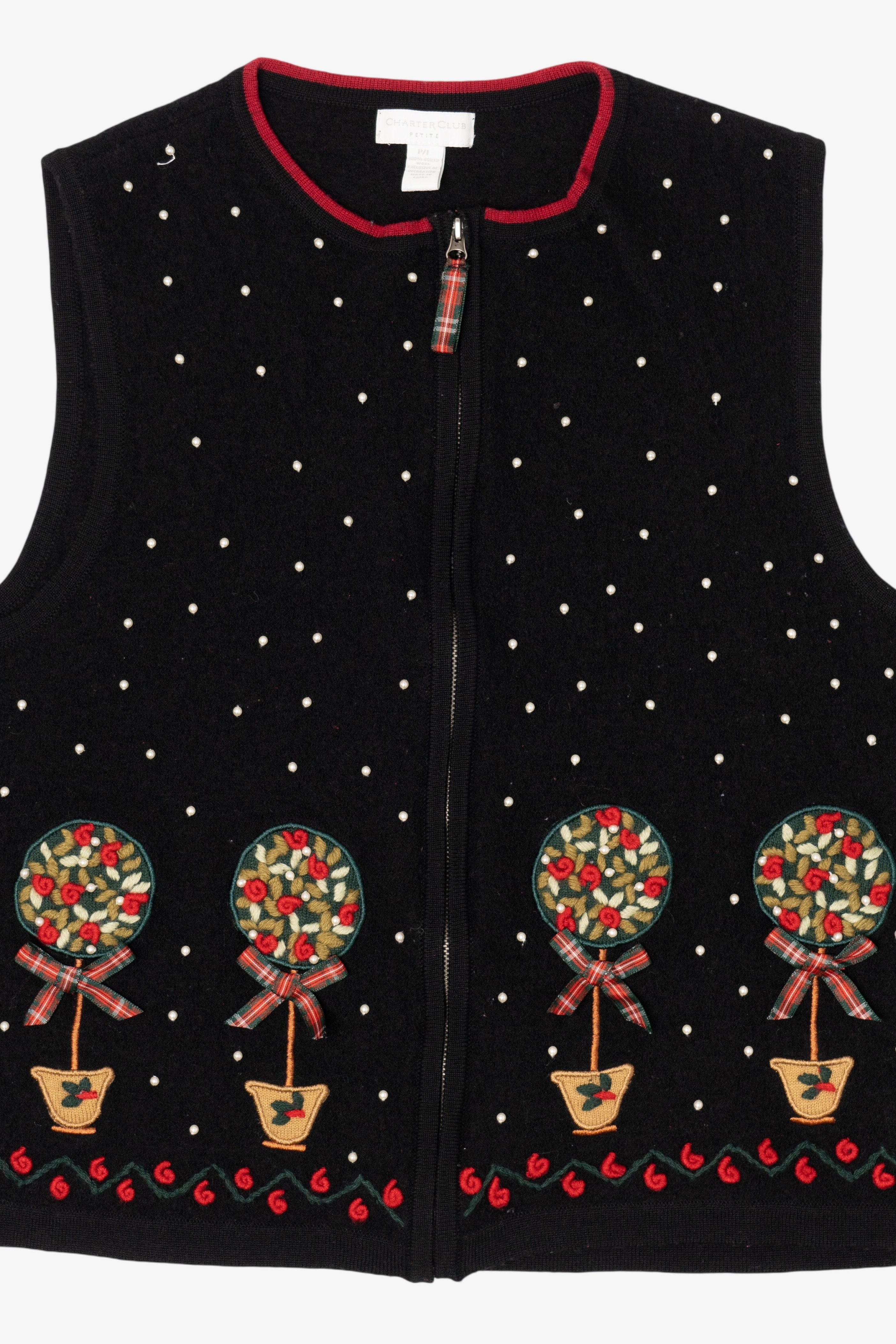Vintage Black Charter Club Ugly Christmas Vest (1990s)
