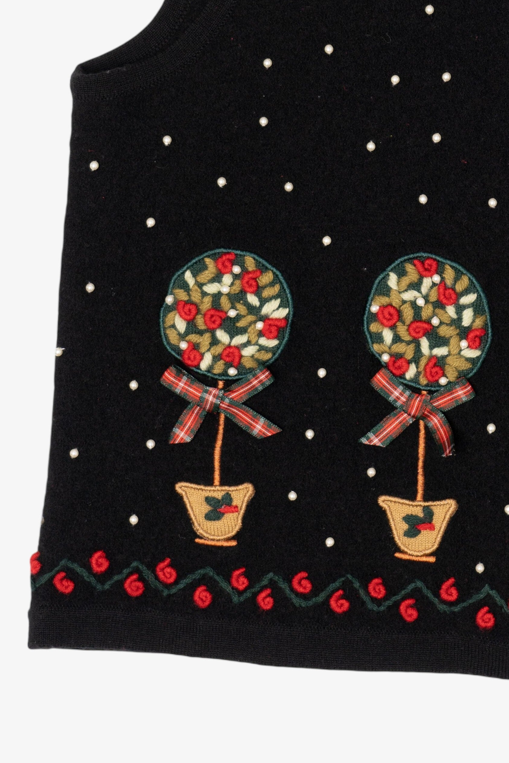 Vintage Black Charter Club Ugly Christmas Vest (1990s)