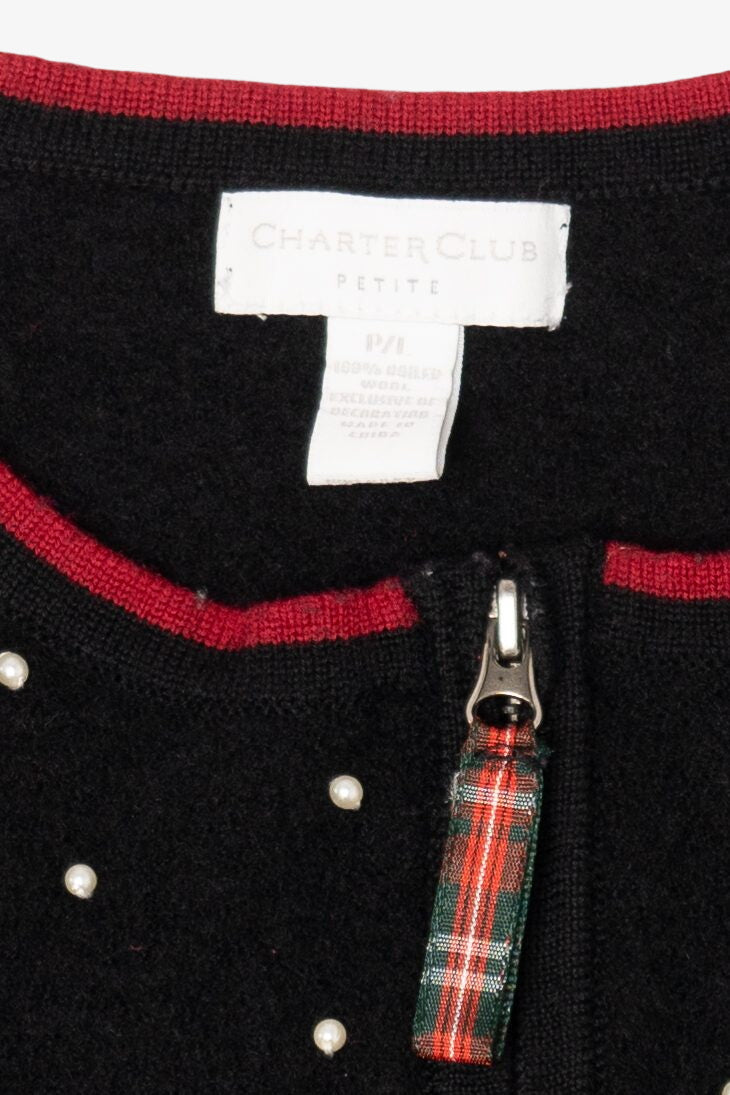 Vintage Black Charter Club Ugly Christmas Vest (1990s)