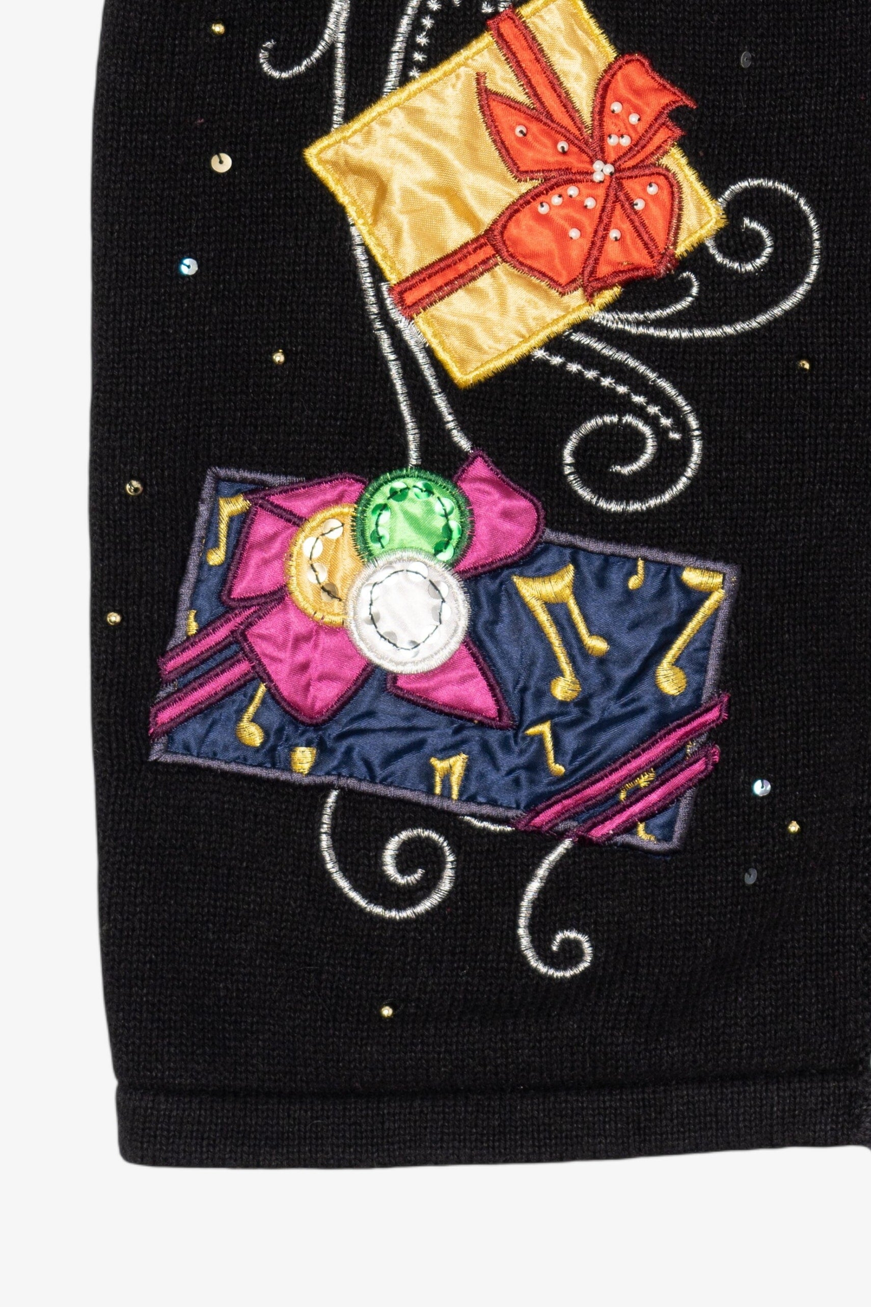 Vintage Black Tru Self Presents Ugly Christmas Vest (1990s)