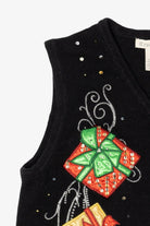 Vintage Black Tru Self Presents Ugly Christmas Vest (1990s)