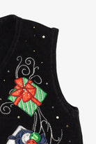 Vintage Black Tru Self Presents Ugly Christmas Vest (1990s)