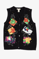 Vintage Black Tru Self Presents Ugly Christmas Vest (1990s)