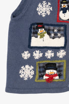 Vintage Blue Belle Pointe Snowmen Ugly Christmas Vest (1990s)
