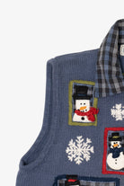 Vintage Blue Belle Pointe Snowmen Ugly Christmas Vest (1990s)