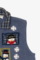 Vintage Blue Belle Pointe Snowmen Ugly Christmas Vest (1990s)